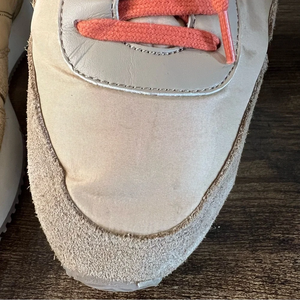 Matisse Farrah Natural/Orange Low Top Nylon Suede Padded Sneakers Women's 8